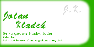 jolan kladek business card